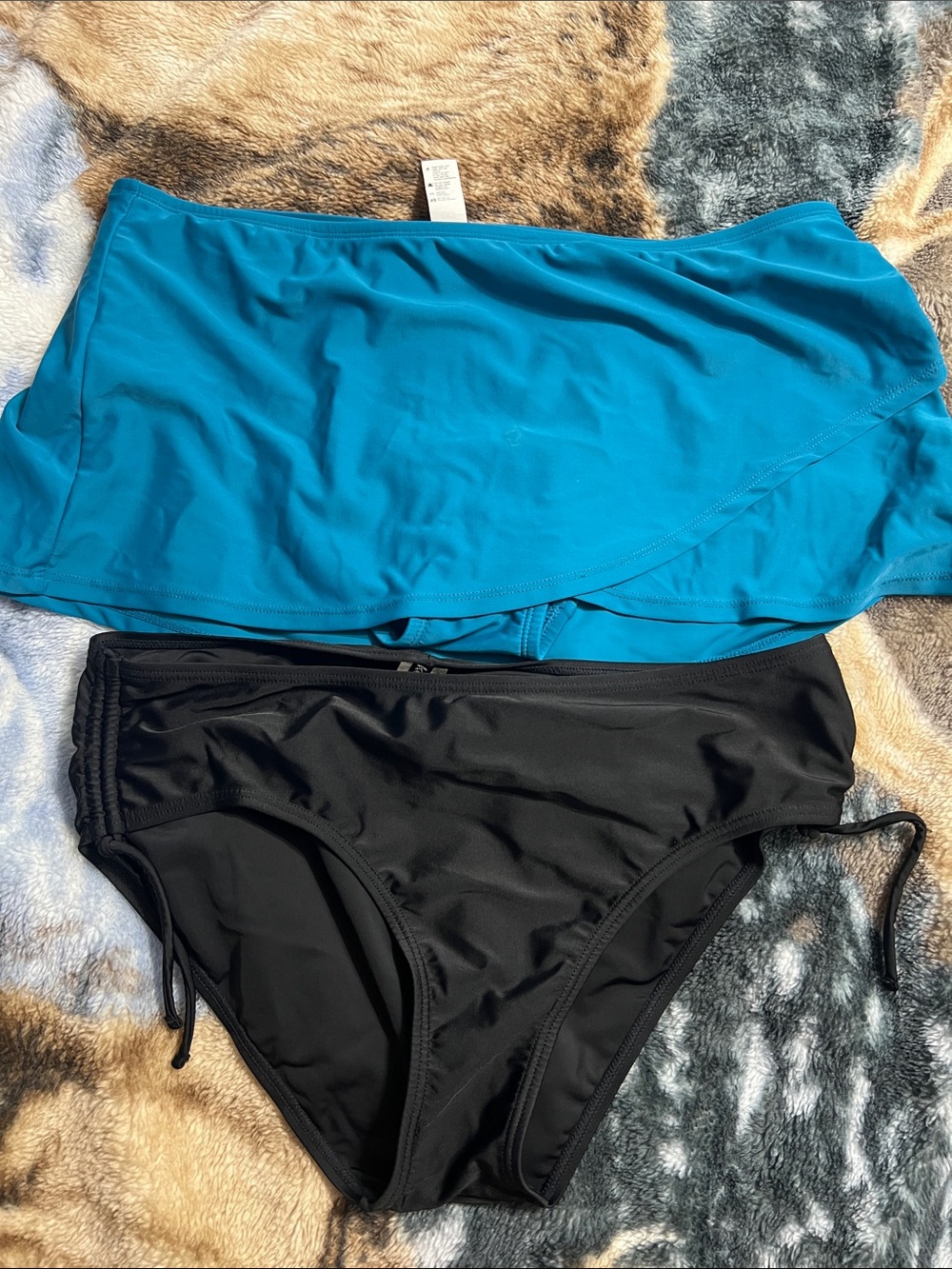 Kensie Black Bikini Bottoms/george skirt swimwear